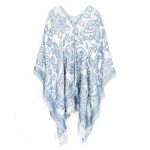 poncho femme cachemire fleuri