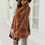 Poncho doux léopard