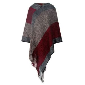 poncho femme capuche