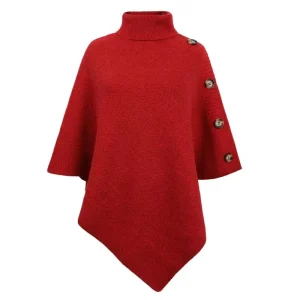 Poncho Cape Pull Tricoté à Col Roulé  Femme