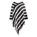 Poncho rayé hiver chaud
