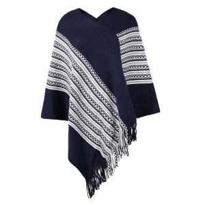 poncho ethnique frange