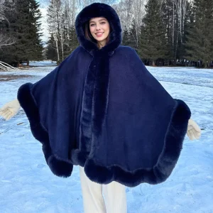 Cape Poncho Femme fausses fourrures