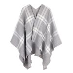 poncho cachemire motif carreaux