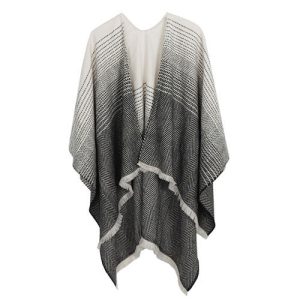 poncho noir et blanc élégant