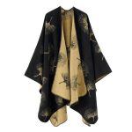 poncho avec imprimés bariolés