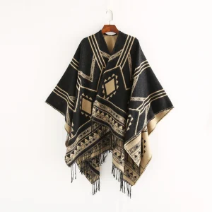 Poncho Bohème Chaud pour Femme