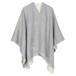 Poncho féminin en cachemire bi-ton