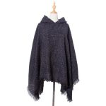 poncho femme chiné long