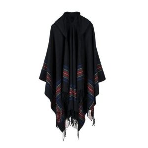 Poncho Femme Ethnique à Capuche