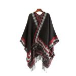 Poncho femme avec frange