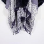 poncho féminin au col en fourrure