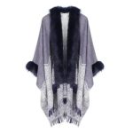Poncho Femme Fin Fourrure en cachemire