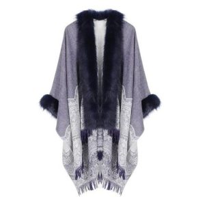 Poncho Femme Fin Fourrure en cachemire
