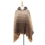 Poncho fashion aux rayures