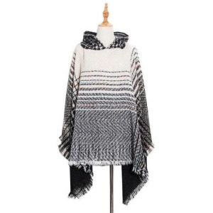 Poncho Femme Fin Rayures en été
