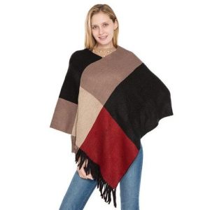 Poncho Femme Laine Hiver élégant