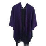 Poncho laine uni confortable