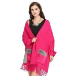 poncho décontracté femme