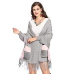poncho femme en fourrure