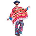 poncho mexicain frange homme