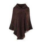 poncho à capuche pour femme hiver