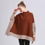 Rayures poncho femme cachemire