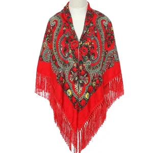 Poncho châle carré rétro femme