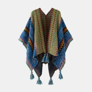 Poncho châle femme élégante d’hiver