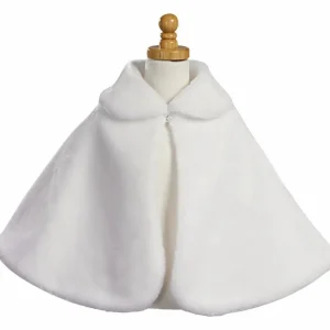 Cape poncho châle peluche bébé pour fille – élégant pour robe de cérémonie