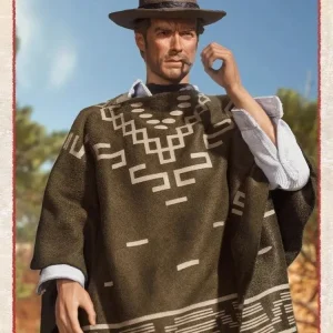 Poncho cape tricoté à franges pour homme