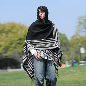 Poncho-cape pour homme