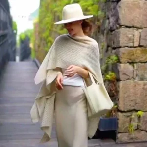 Poncho femme style chinois