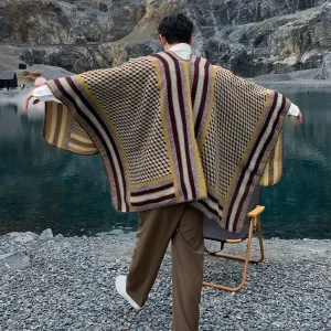 Poncho homme ethnique