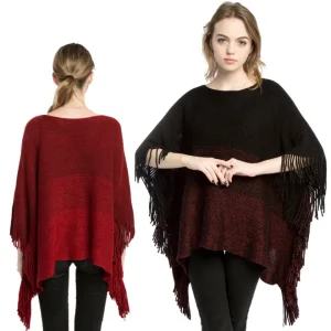 Poncho cape large tricotée