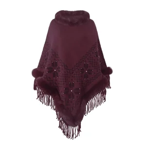 Poncho Cape Femme effet laine