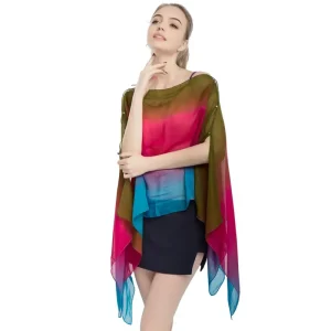 Poncho Femme fluide arc-en-ciel chic