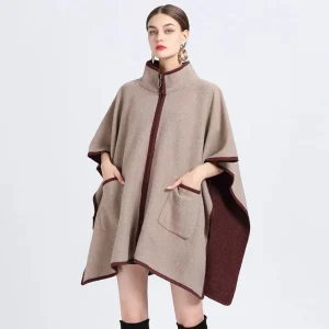 Poncho femme à Fermeture zippée