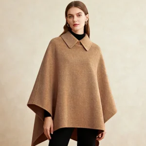 Poncho Cape Femme col Revers
