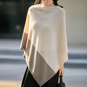 Poncho asymétrique maille douce